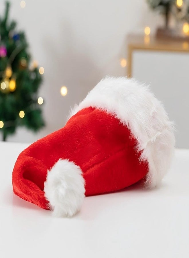 Lumadecor Santa Hat for Adults, Comfort Velvet Christmas Hat, Xmas Party Hat for Women Men, New Year Festival Supplies (Red) - Image 5